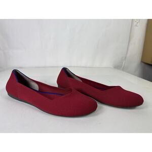 Rothy's The Flat Womens Red Round Toe Slip-On Shoes Loafers Size 10
